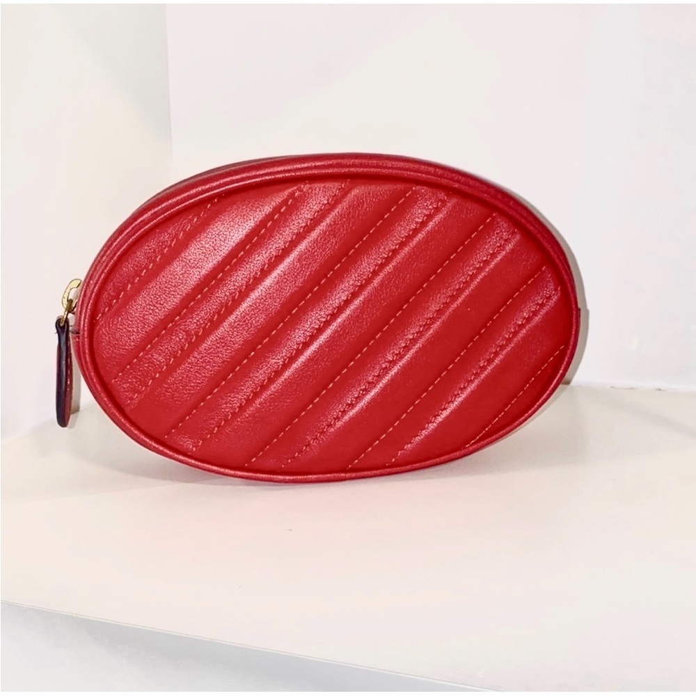 NEW Auxiliary Auxilliary Red Leather Belt Bag OS